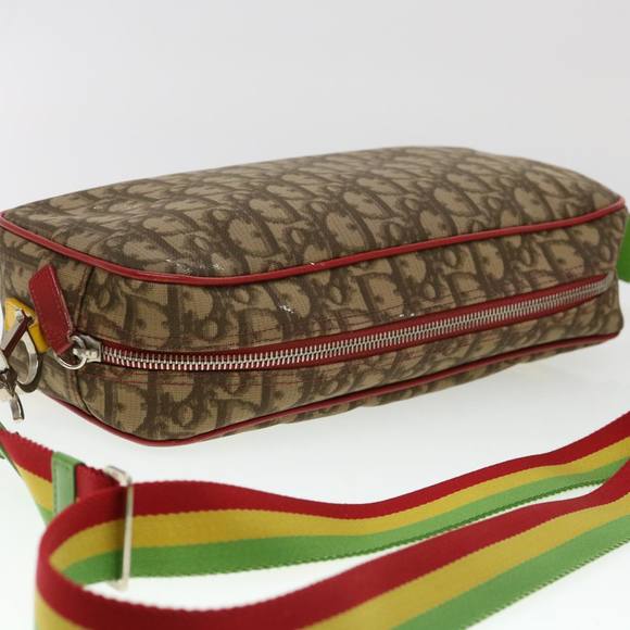 Christian Dior Trotter Canvas Shoulder Bag Rasta Color Brown Auth rd4643 - Picture 7 of 16